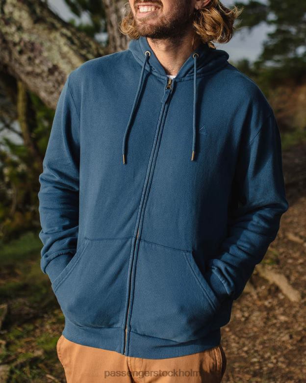 Passenger escape heldragkedja hoodie mörk denim D422J78 mörk denim