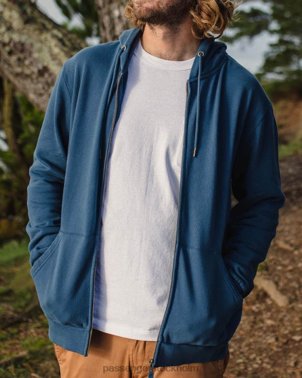 Passenger escape heldragkedja hoodie mörk denim D422J78 mörk denim
