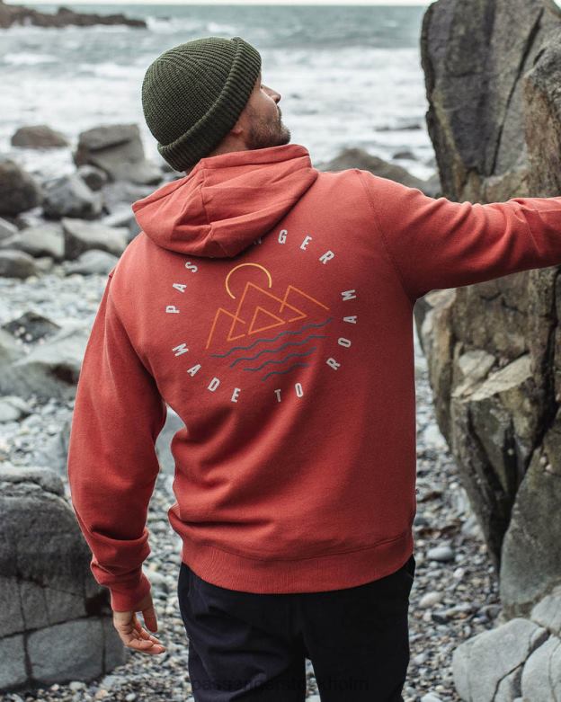 Passenger eskapism återvunnen bomull hoodie bränd röd D422J80 bränd röd