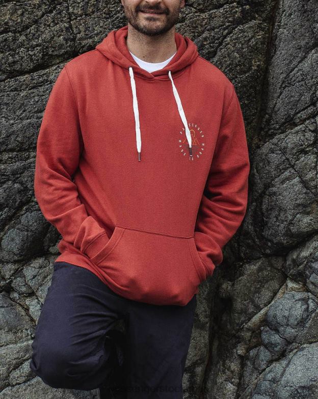 Passenger eskapism återvunnen bomull hoodie bränd röd D422J80 bränd röd