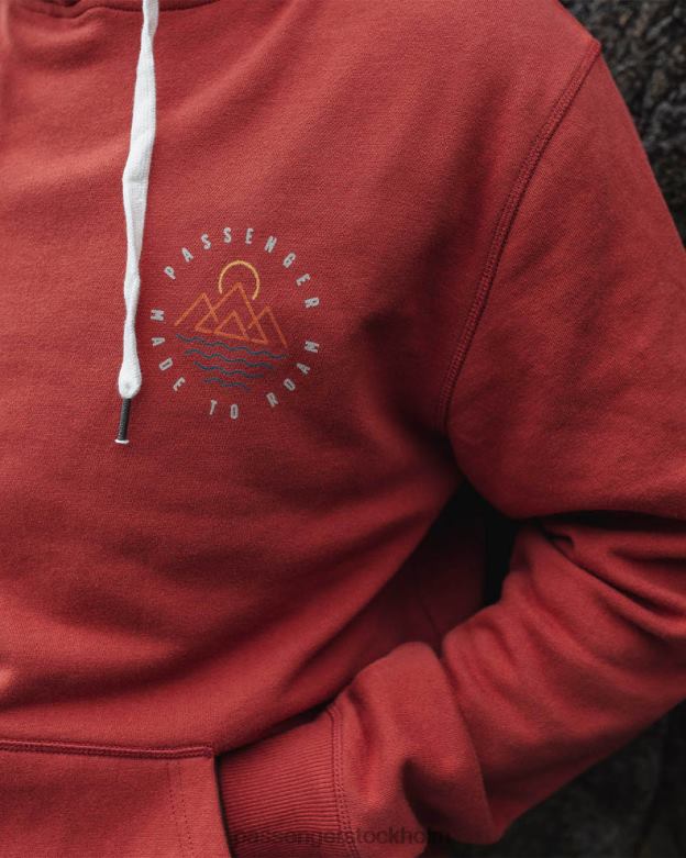 Passenger eskapism återvunnen bomull hoodie bränd röd D422J80 bränd röd
