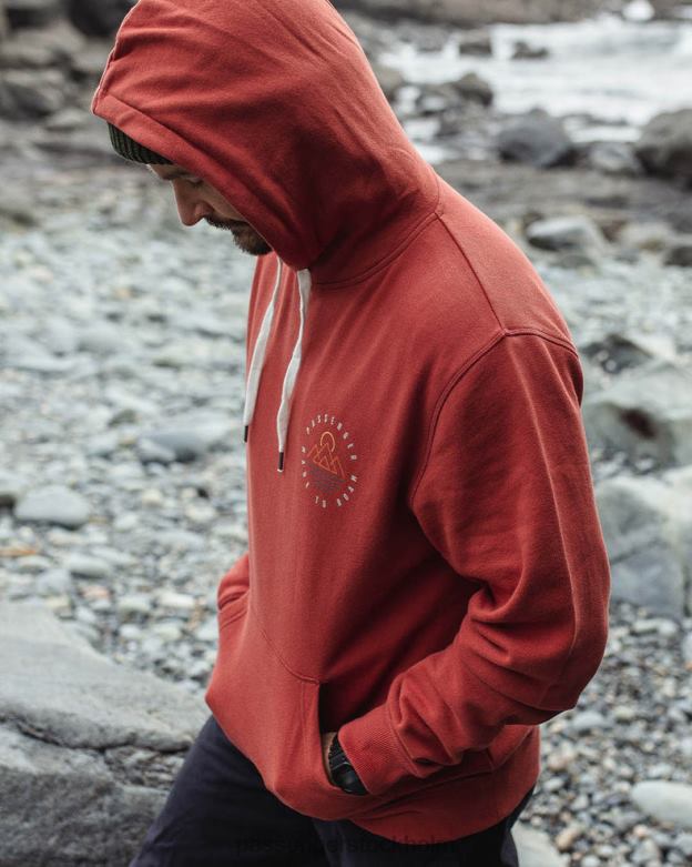 Passenger eskapism återvunnen bomull hoodie bränd röd D422J80 bränd röd
