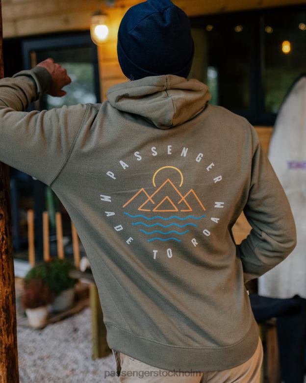 Passenger eskapism återvunnen bomull hoodie dammig oliv D422J79 dammig oliv