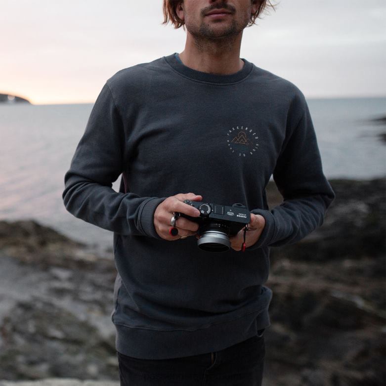 Passenger eskapism återvunnen sweatshirt blekt svart D422J100 blekt svart