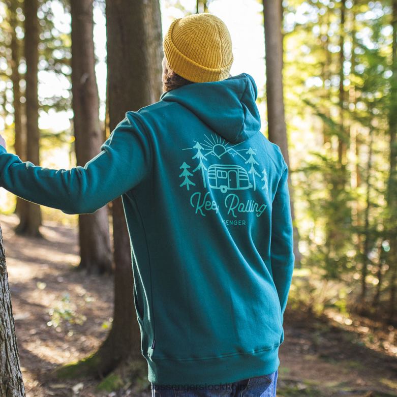 Passenger fortsätt rulla återvunnen hoodie stormgrön D422J127 stormgrönt