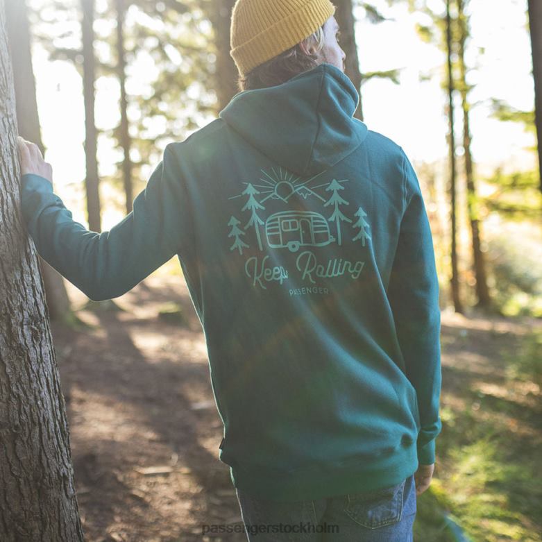 Passenger fortsätt rulla återvunnen hoodie stormgrön D422J127 stormgrönt