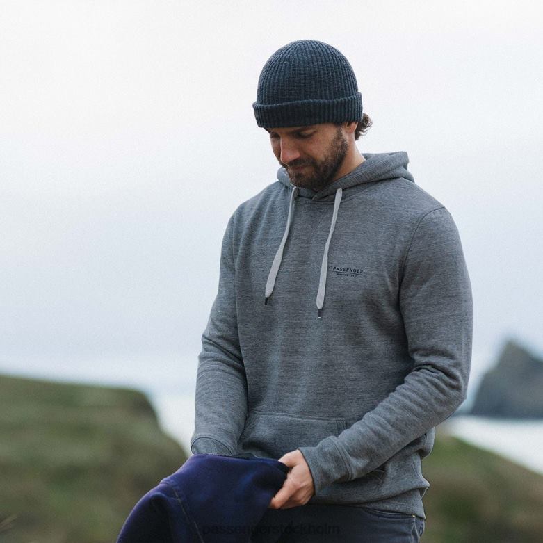Passenger gifford återvunnen hoodie grå märgel D422J95 grå märgel
