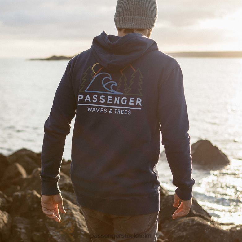 Passenger gifford återvunnen hoodie mörk denim D422J149 mörk denim