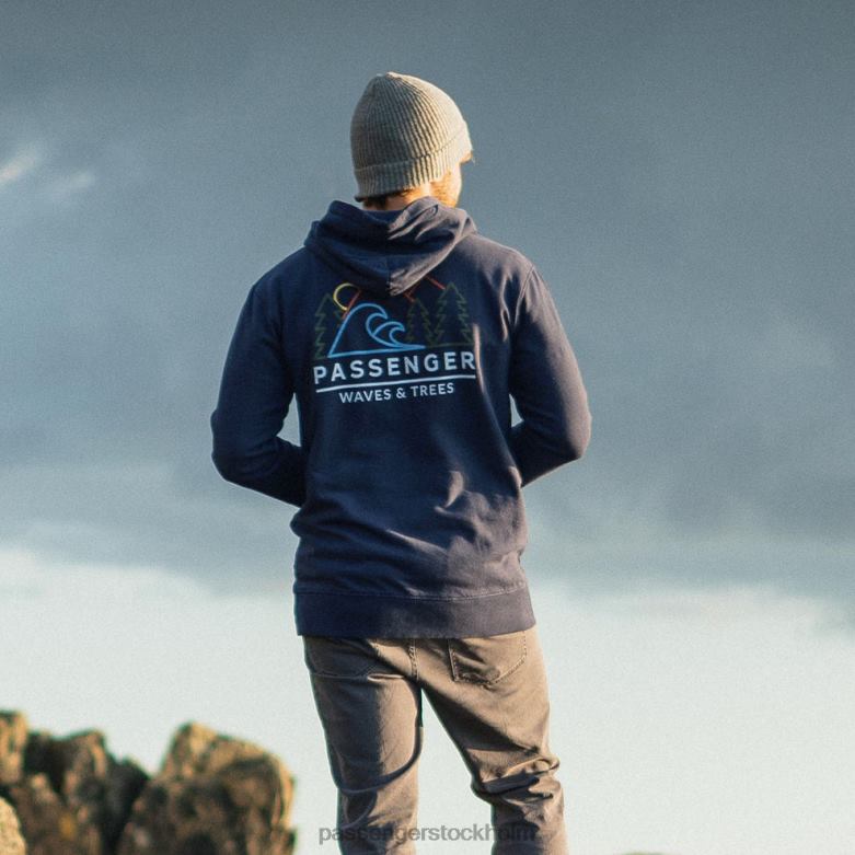 Passenger gifford återvunnen hoodie mörk denim D422J149 mörk denim