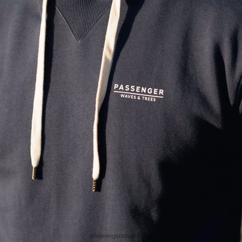 Passenger gifford återvunnen hoodie mörk denim D422J149 mörk denim