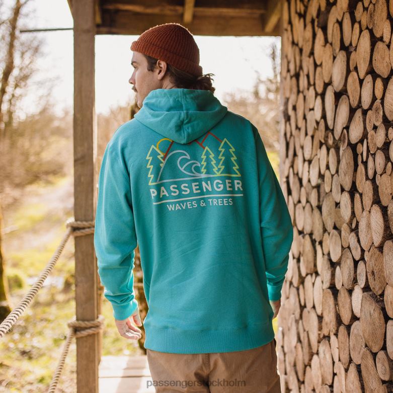 Passenger gifford återvunnen hoodie viridian grön D422J126 viridian grön