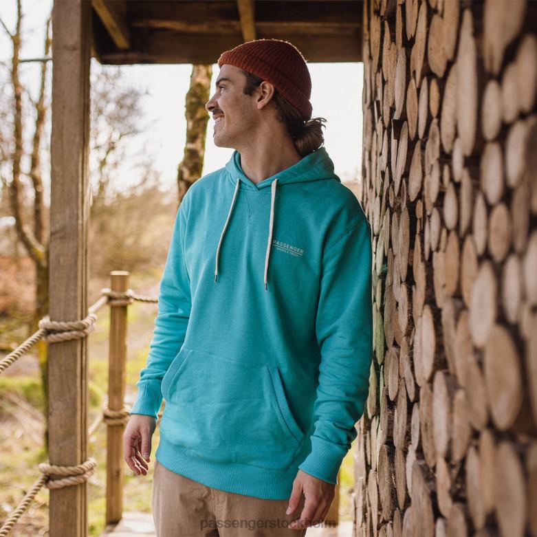 Passenger gifford återvunnen hoodie viridian grön D422J126 viridian grön