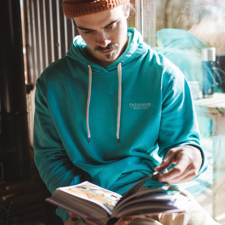 Passenger gifford återvunnen hoodie viridian grön D422J126 viridian grön