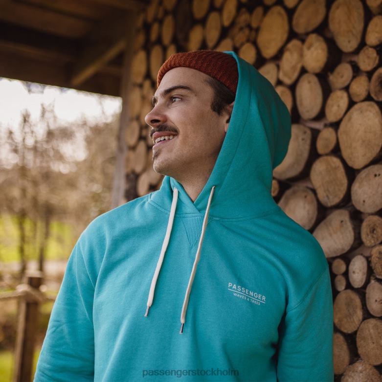 Passenger gifford återvunnen hoodie viridian grön D422J126 viridian grön