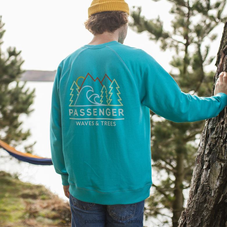 Passenger gifford återvunnen sweatshirt viridian green D422J105 viridian grön
