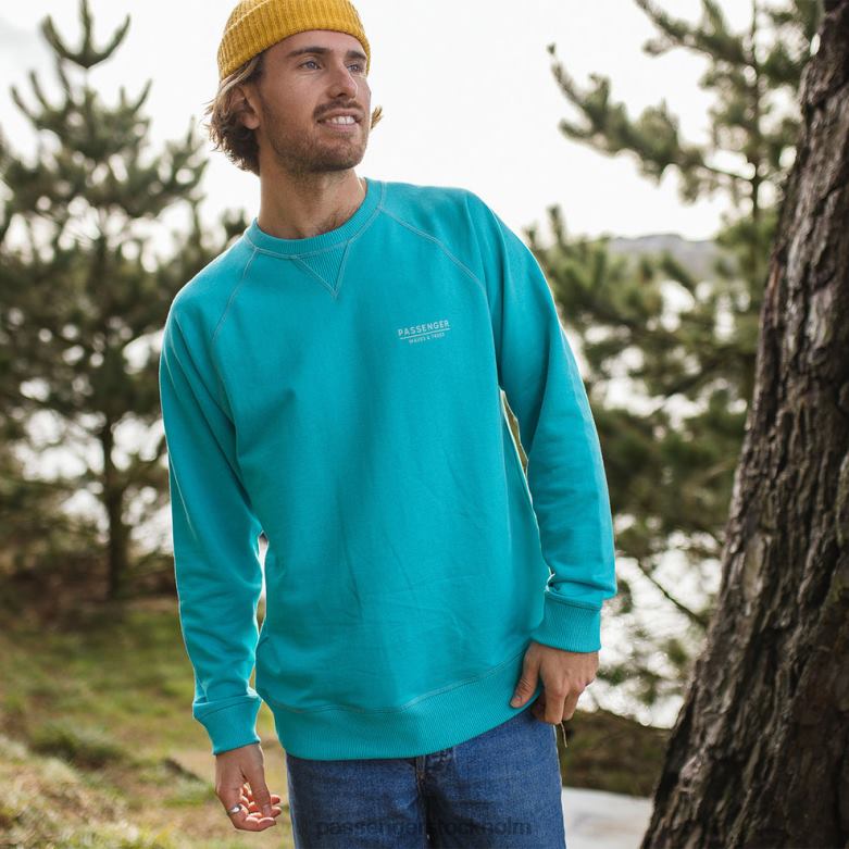 Passenger gifford återvunnen sweatshirt viridian green D422J105 viridian grön
