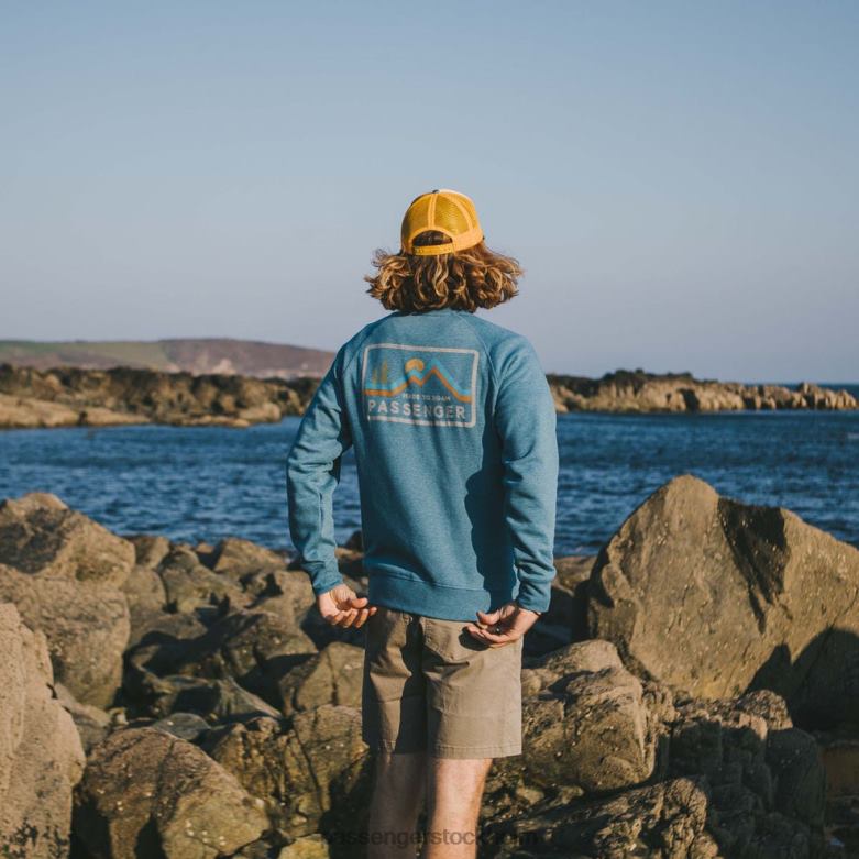 Passenger gjord för att ströva omkring återvunnen sweatshirt niagra blue marl D422J102 niagra blå märgel
