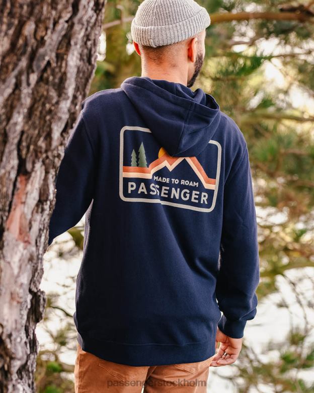 Passenger gjord för att ströva runt återvunnen bomull hoodie djup marinblå D422J87 djup marin