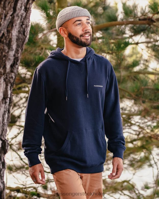 Passenger gjord för att ströva runt återvunnen bomull hoodie djup marinblå D422J87 djup marin