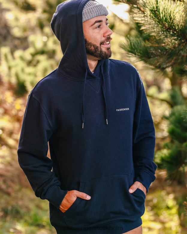 Passenger gjord för att ströva runt återvunnen bomull hoodie djup marinblå D422J87 djup marin