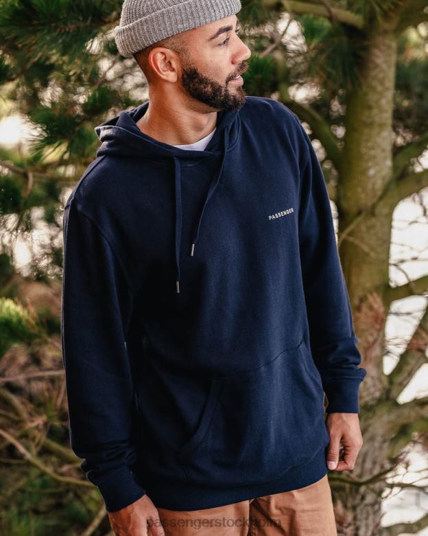 Passenger gjord för att ströva runt återvunnen bomull hoodie djup marinblå D422J87 djup marin