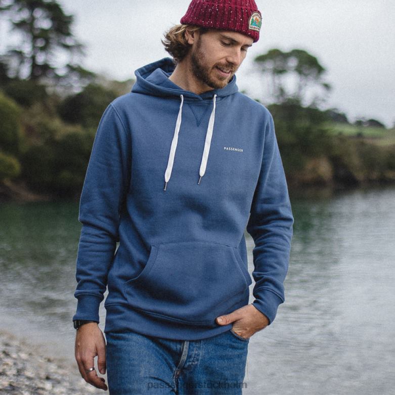 Passenger gjord för att ströva runt återvunnen hoodie mörk denim D422J103 mörk denim