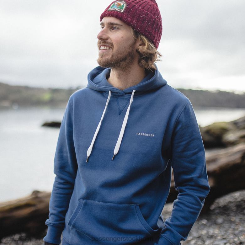 Passenger gjord för att ströva runt återvunnen hoodie mörk denim D422J103 mörk denim
