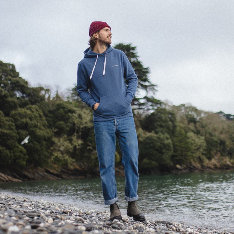 Passenger gjord för att ströva runt återvunnen hoodie mörk denim D422J103 mörk denim