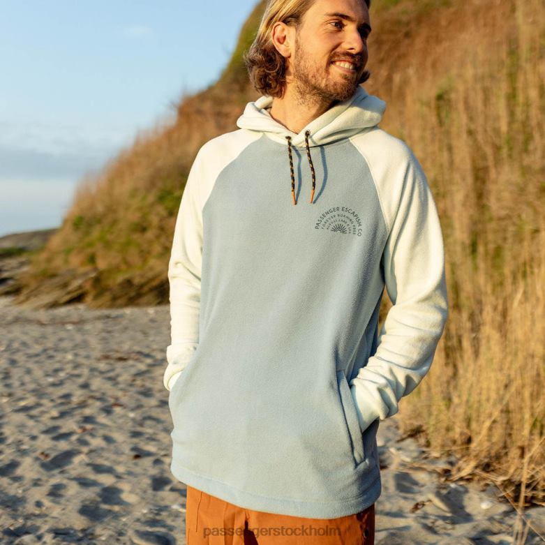 Passenger good vibes återvunnen polar fleece hoodie blekt denim D422J33 blekt denim