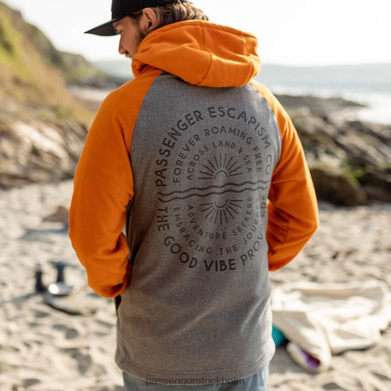 Passenger good vibes återvunnen polar fleece hoodie grå märgel D422J65 grå märgel