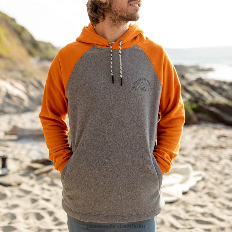 Passenger good vibes återvunnen polar fleece hoodie grå märgel D422J65 grå märgel