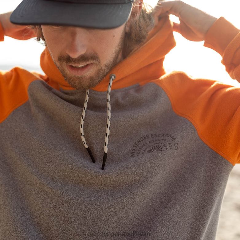 Passenger good vibes återvunnen polar fleece hoodie grå märgel D422J65 grå märgel