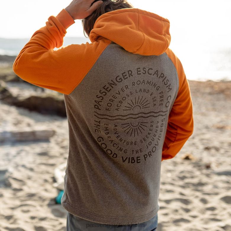 Passenger good vibes återvunnen polar fleece hoodie grå märgel D422J65 grå märgel