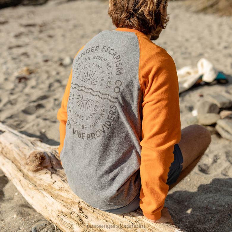 Passenger good vibes återvunnen polar fleece sweatshirt grå märgel D422J67 grå märgel