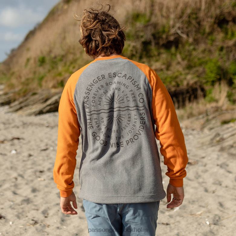 Passenger good vibes återvunnen polar fleece sweatshirt grå märgel D422J67 grå märgel