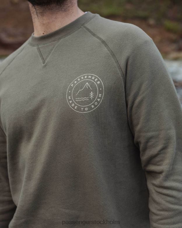 Passenger gränsen återvunnen bomull sweatshirt dammig oliv D422J74 dammig oliv