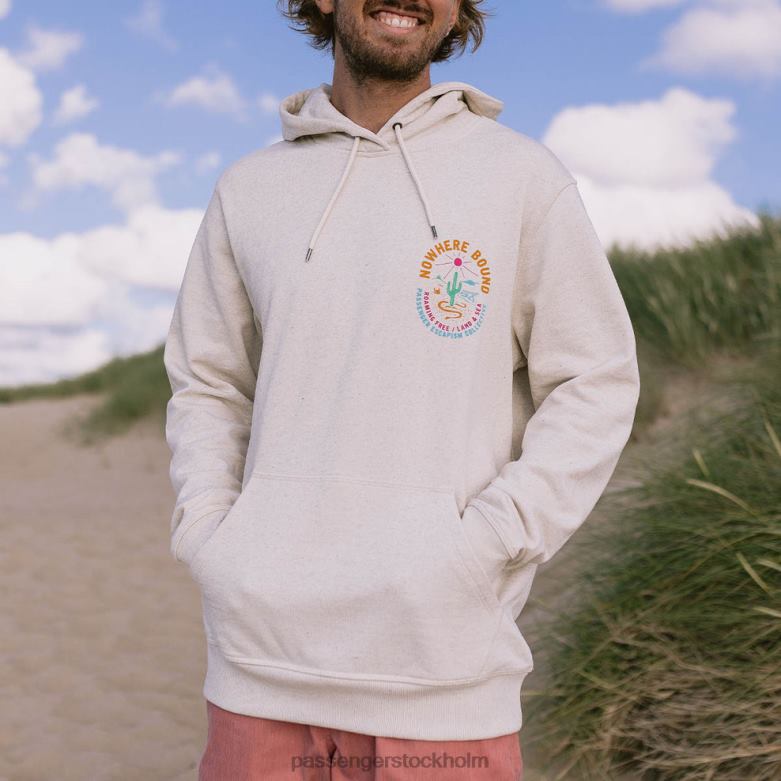 Passenger land & hav återvunnen bomull hoodie milky marl D422J148 mjölkig märgel