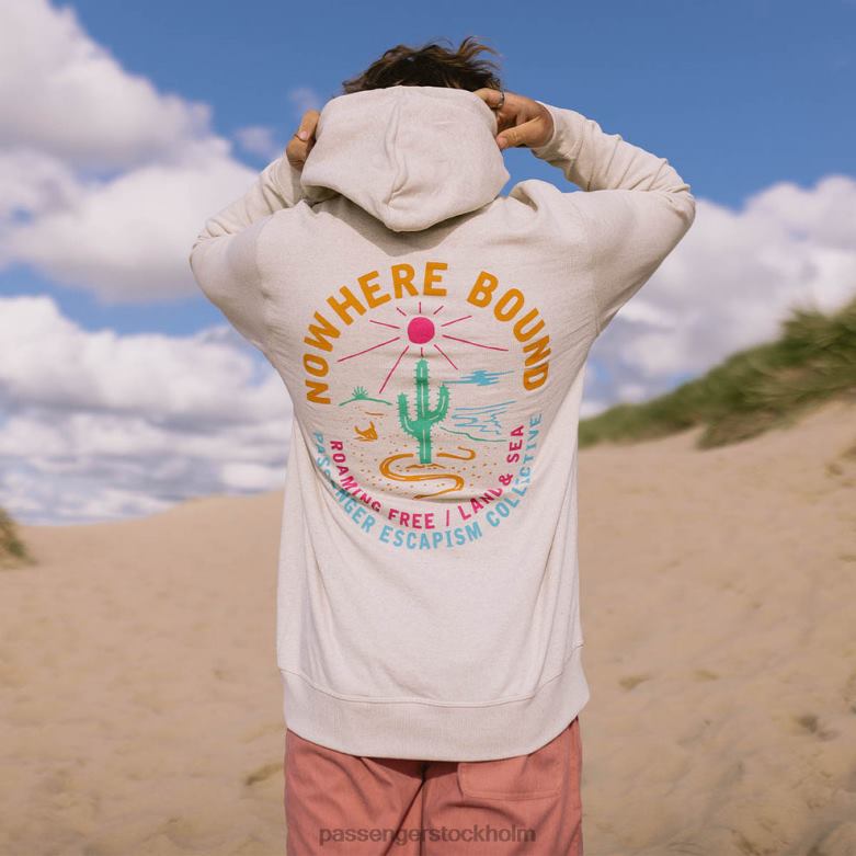 Passenger land & hav återvunnen bomull hoodie milky marl D422J148 mjölkig märgel