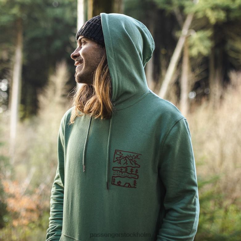Passenger natur hampa hoodie mörk murgröna D422J75 mörk murgröna