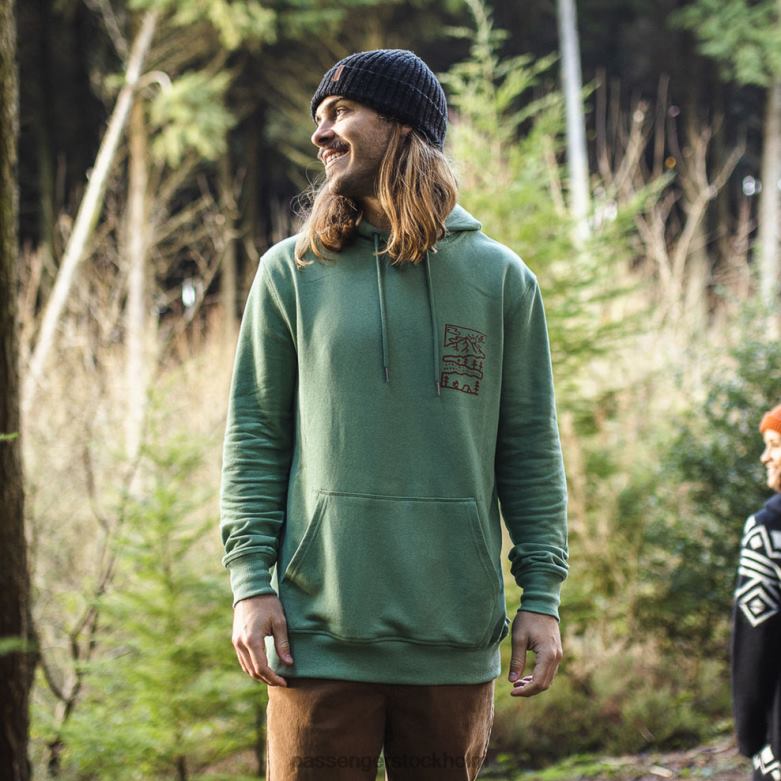 Passenger natur hampa hoodie mörk murgröna D422J75 mörk murgröna