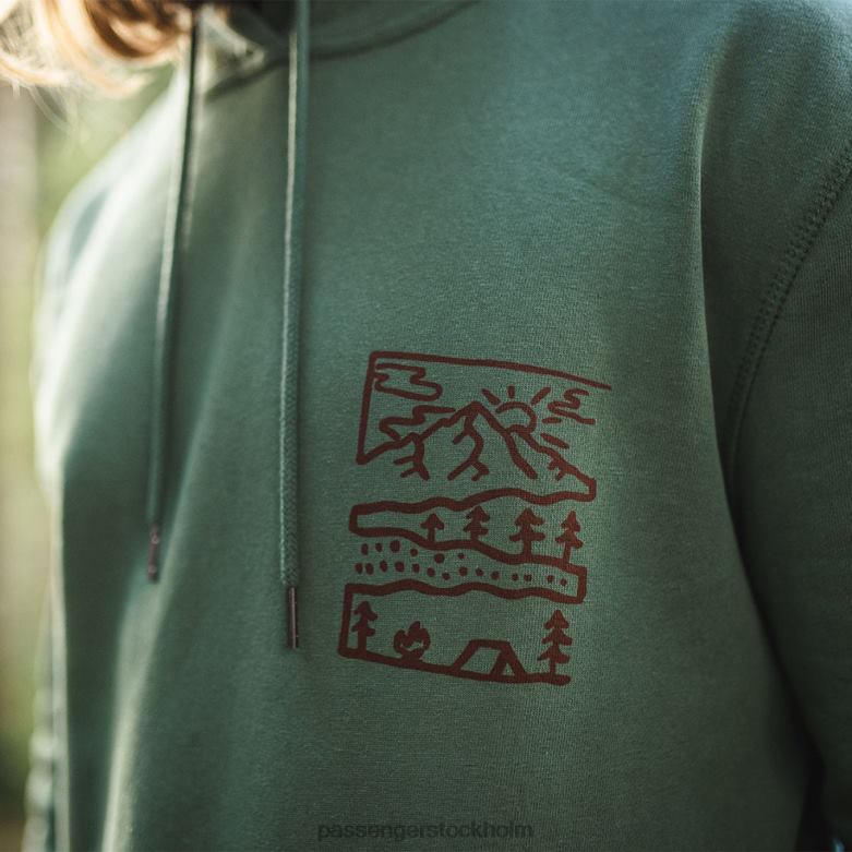 Passenger natur hampa hoodie mörk murgröna D422J75 mörk murgröna