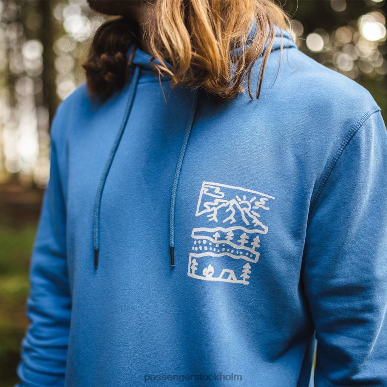 Passenger natur hampa hoodie mjuk kobolt D422J143 mjuk kobolt