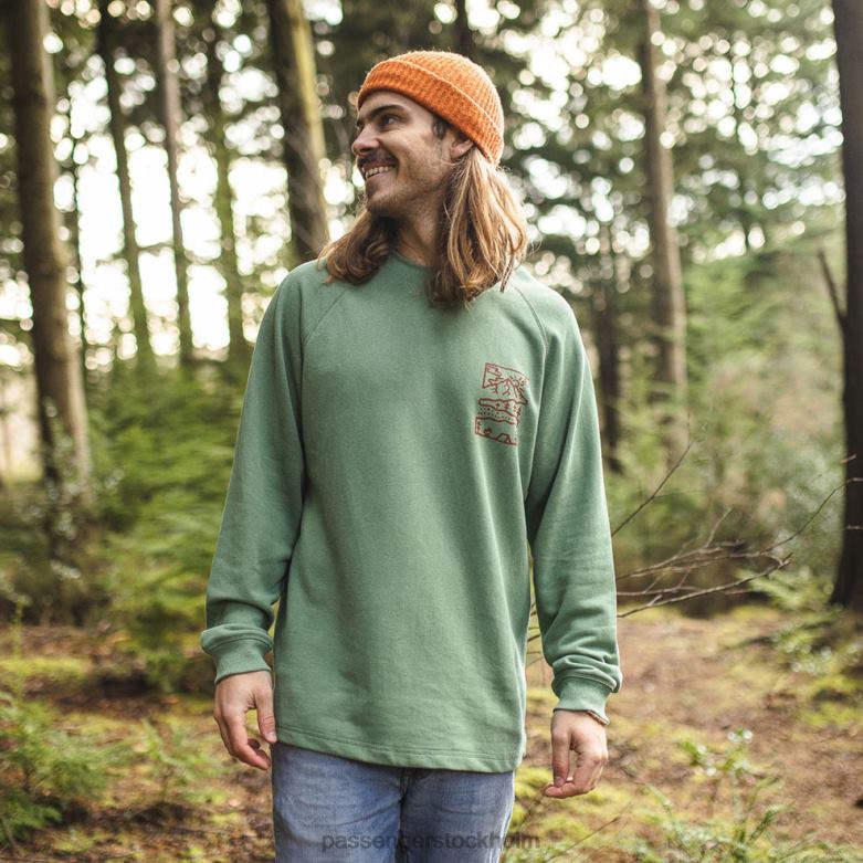 Passenger natur hampa sweatshirt mörk murgröna D422J123 mörk murgröna