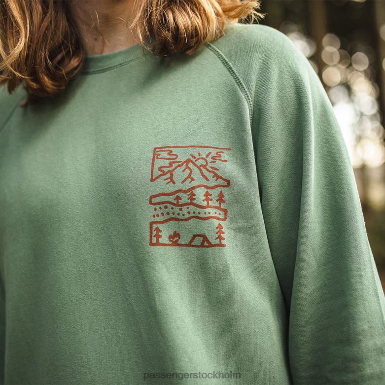 Passenger natur hampa sweatshirt mörk murgröna D422J123 mörk murgröna