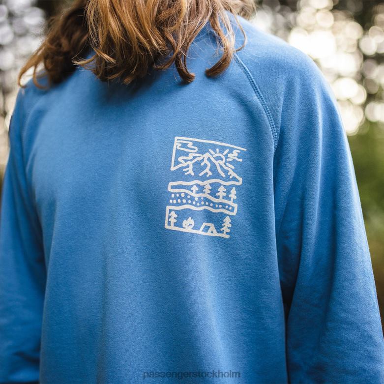 Passenger natur hampa sweatshirt mjuk kobolt D422J120 mjuk kobolt