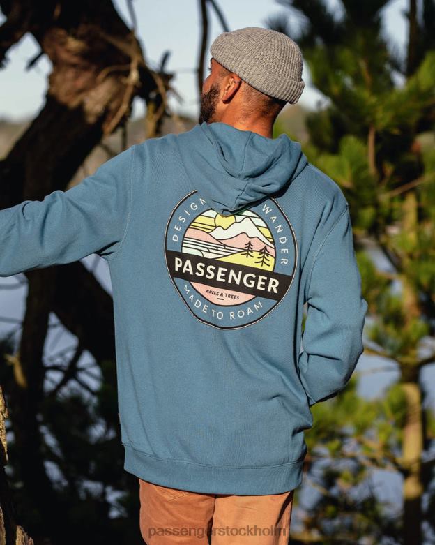 Passenger odyssey återvunnen bomull hoodie blå stål D422J89 blått stål