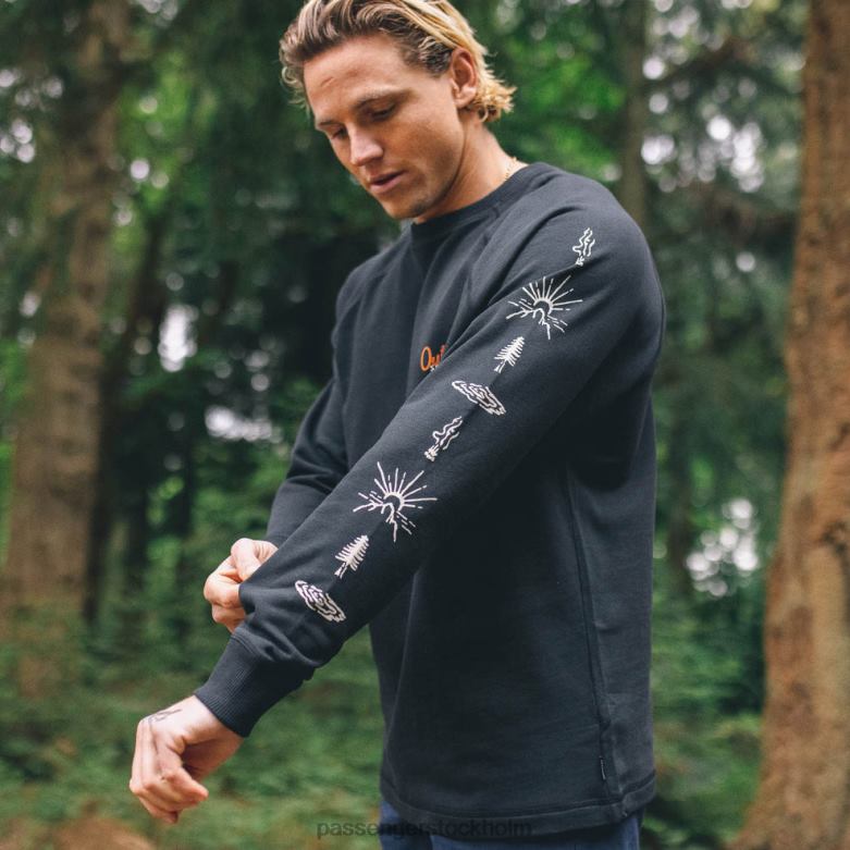 Passenger osc sweatshirt i återvunnen bomull svart D422J112 svart