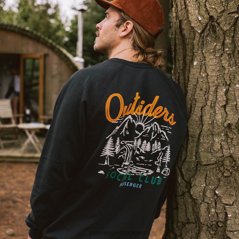 Passenger social club sweatshirt i återvunnen bomull svart D422J110 svart