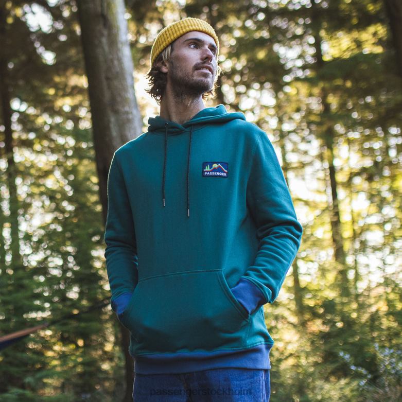 Passenger överlägsen återvunnen hoodie stormgrön D422J131 stormgrönt