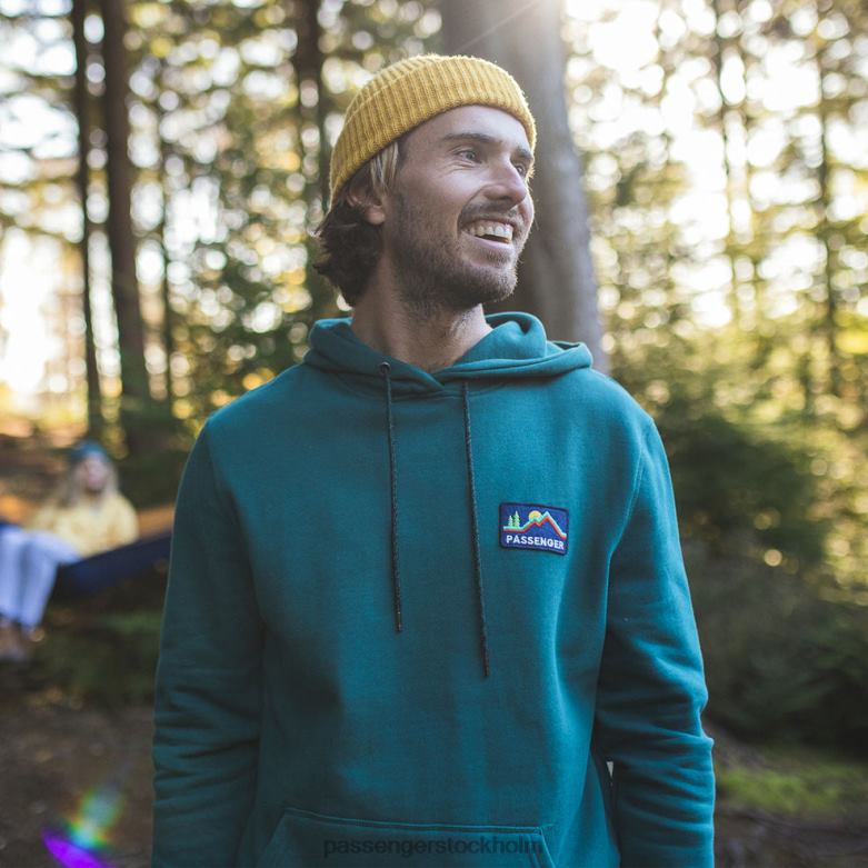 Passenger överlägsen återvunnen hoodie stormgrön D422J131 stormgrönt